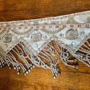 Embellished Silver Beaded Trim